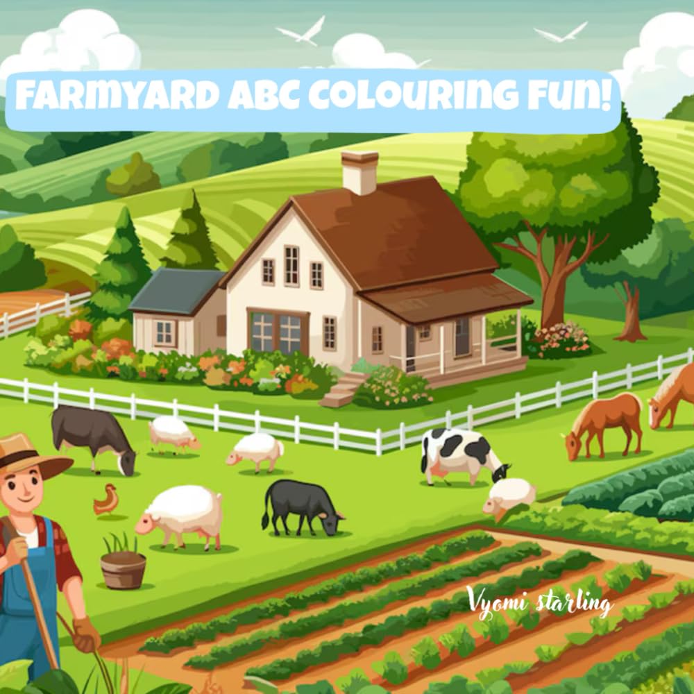 Farmyard ABC Colouring Fun: Learn your ABC's while colouring happy farm animals!