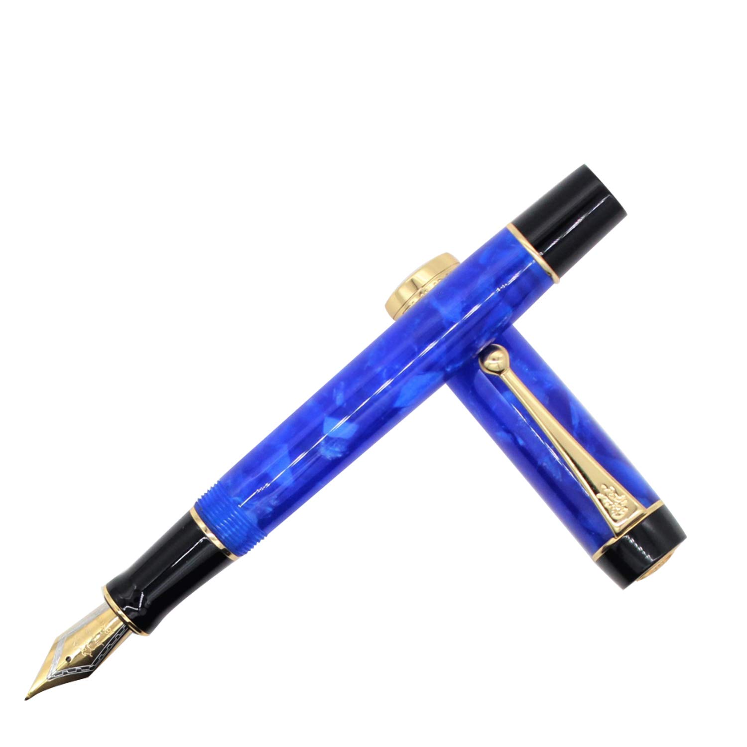 Gullor JH100 Blue Acrylic Resin Fountain Pen Medium Nib Original Box - Image 2