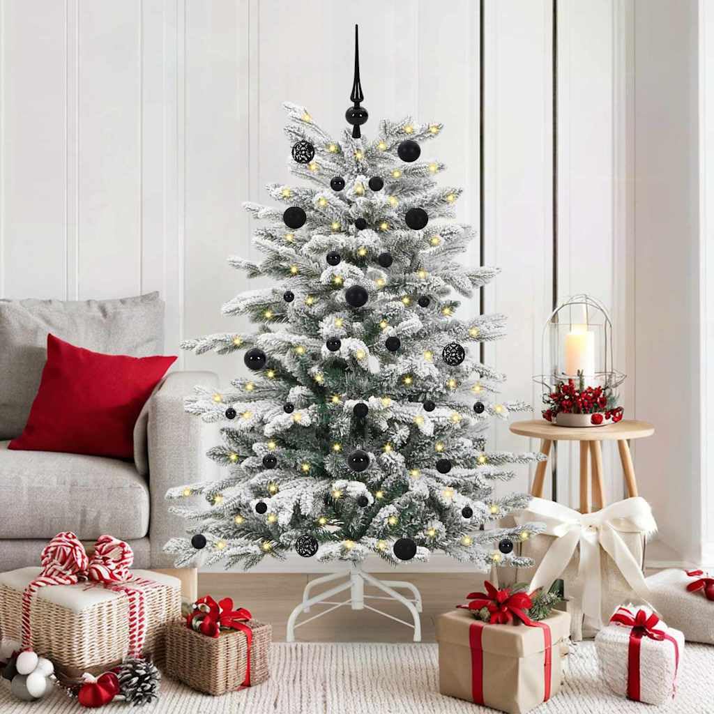 Árbol de Navidad artificial de cono, blanco, 150 cm, polietileno, PVC, plegable, con cadena de luces LED, USB, 5 V, para salón, jardín, balcón
