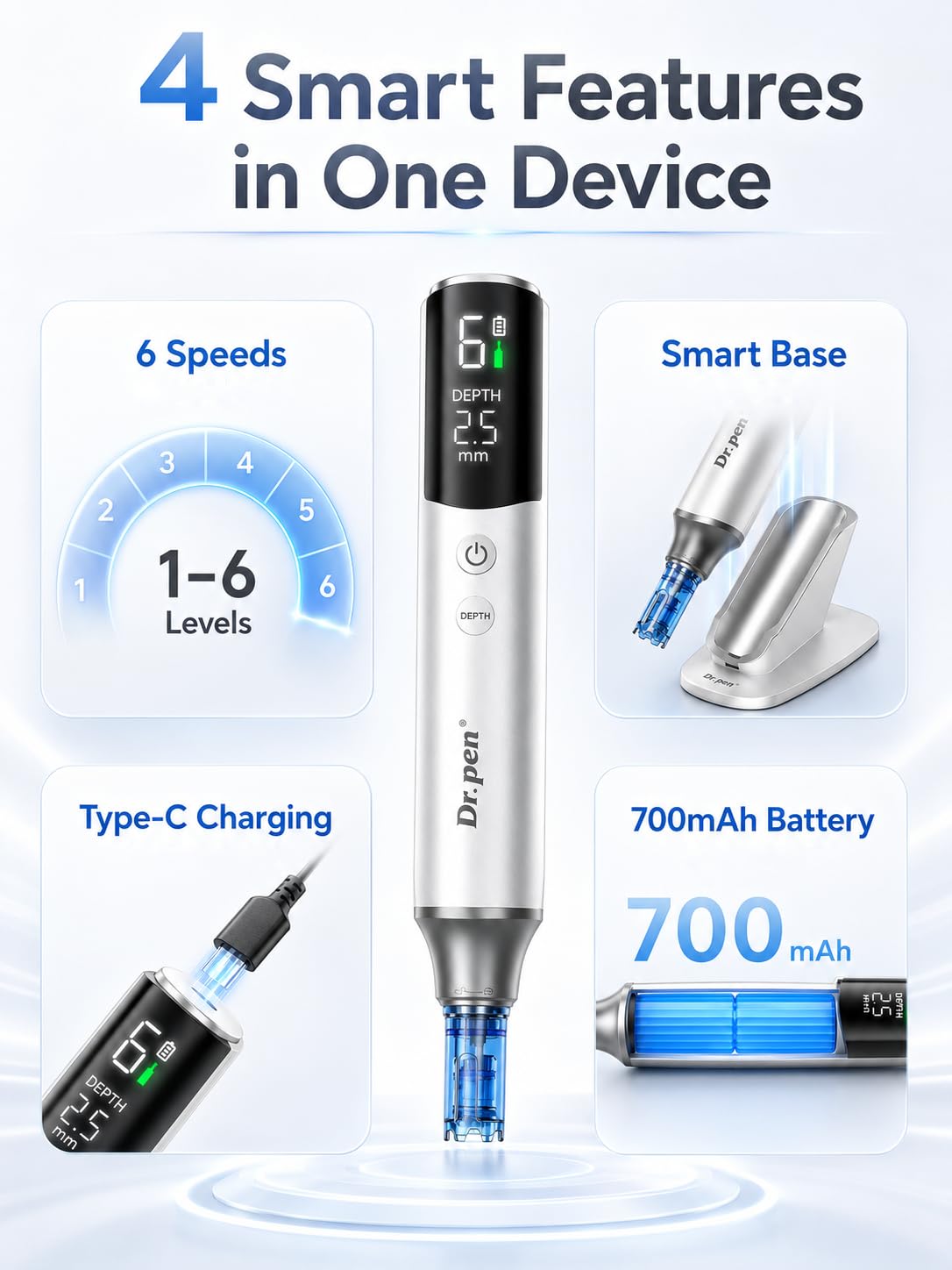 dr pen M9 microneedling Pen – 2026 Dermapen con ajuste automático y preciso de longitud de la aguja, para el crecimiento del cabello, antienvejecimiento, estiramiento de la piel, aclaramiento de