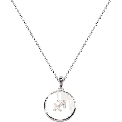 925 Sterling Silver Round Necklace with Twelve Constellations for Women
