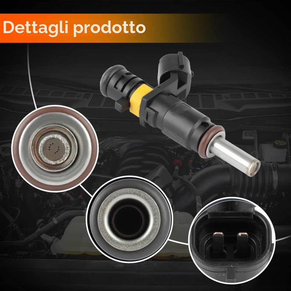 13537528176 Set di 4 iniettori per auto a 2 poli Compatibile con Mini Cooper 1,6 l 2007-2009 2011-2015