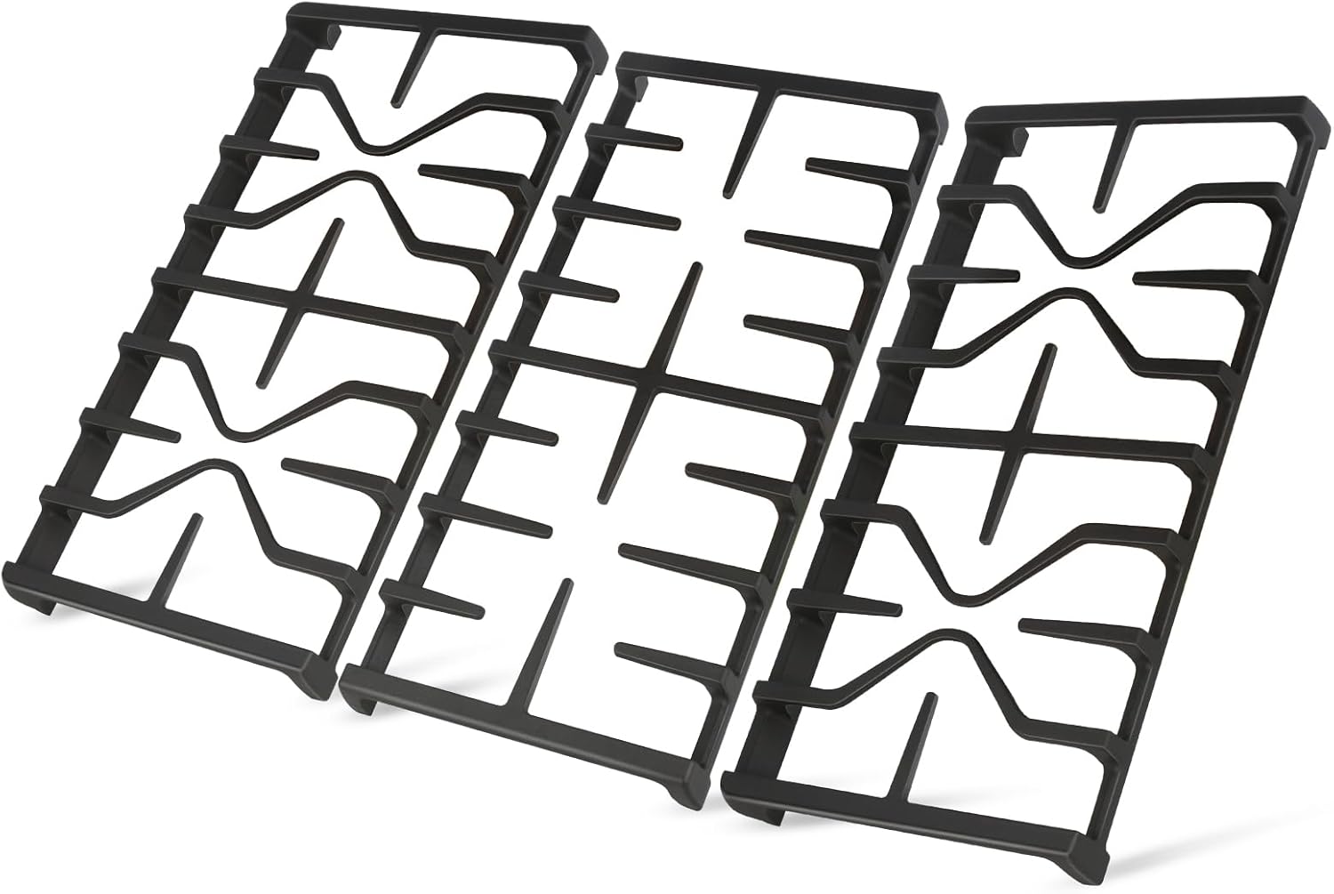 Upgraded WB31X27151 Side Grates WB31X27150 Center Grates Replacement for GE General Electric Stove Parts, WB31X24736 WB31X24737 Cast Iron Grate Cooktop Burner for JGBS66REKSS JGB735SPSS Stove Grate WB31X27151 & WB31X27150