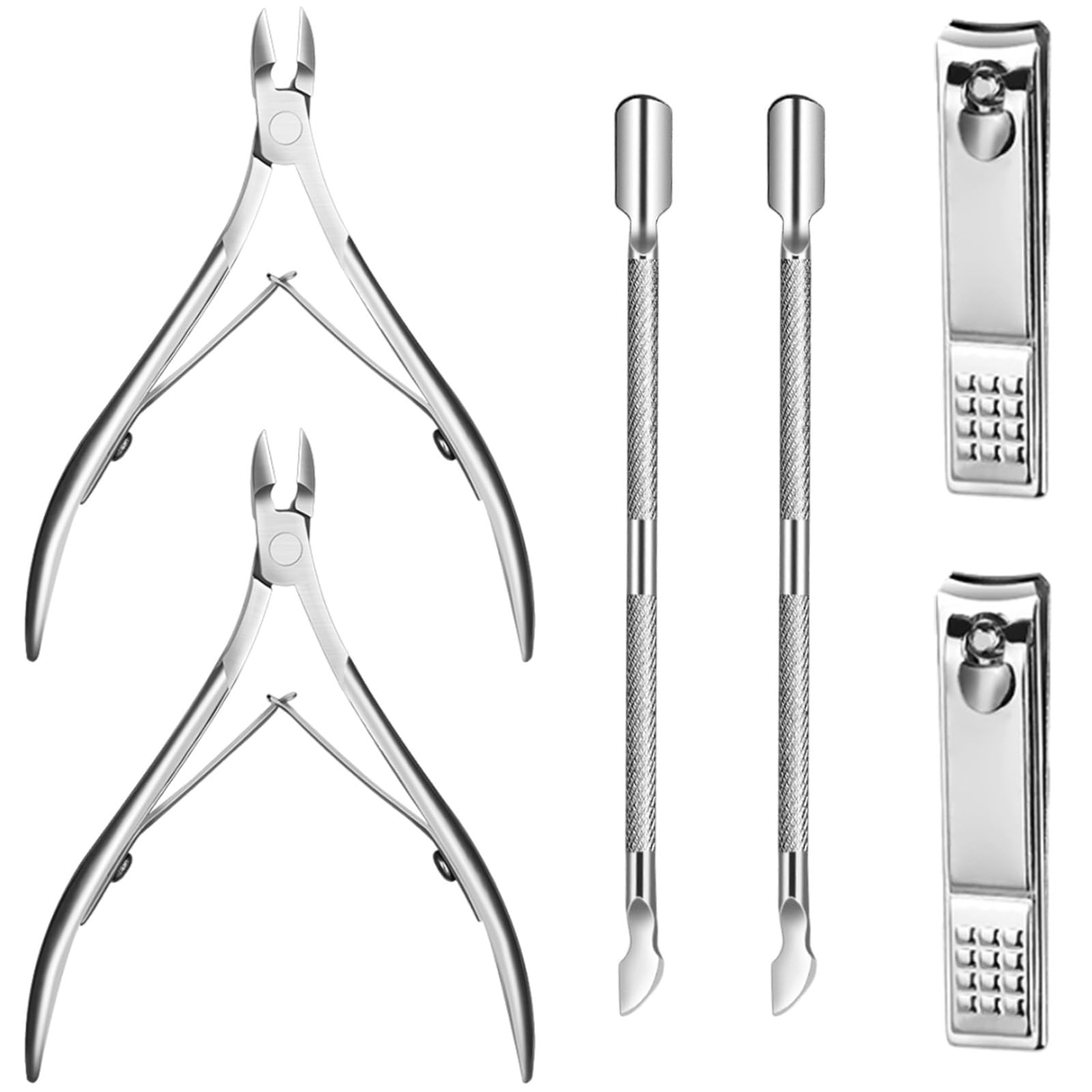 SHEHARUHI 6 Pcs Cuticle Trimmer Cuticle Pusher Stainless Steel Cuticle Nipper Cuticle Remover Tool Kit Professional Cuticle Cutter for Fingernails and