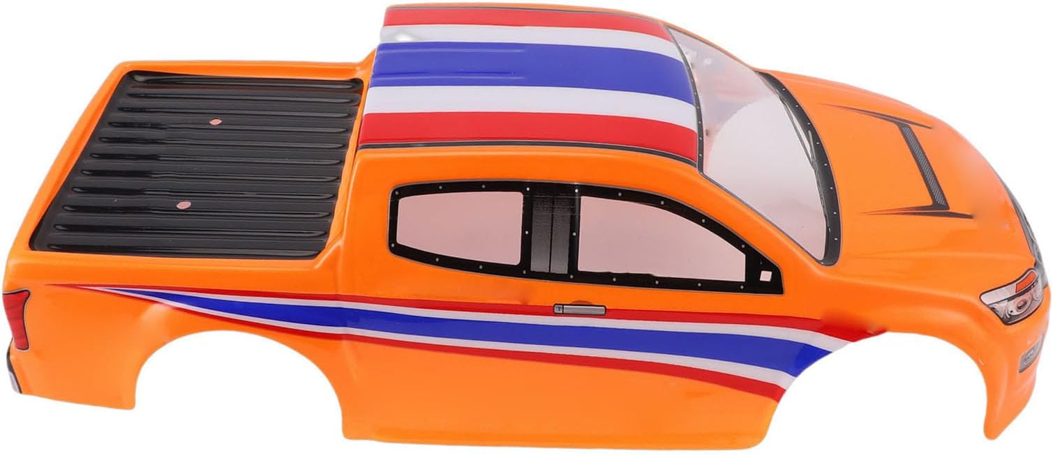 Durable 1/10 Scale RC Car Body Cover, Impactproof RC Truck Cover for 26cm Wheelbase, Compatible with 1:10 Scale Cars, Stunning Craftsmanship for DIY Lovers (Orange)