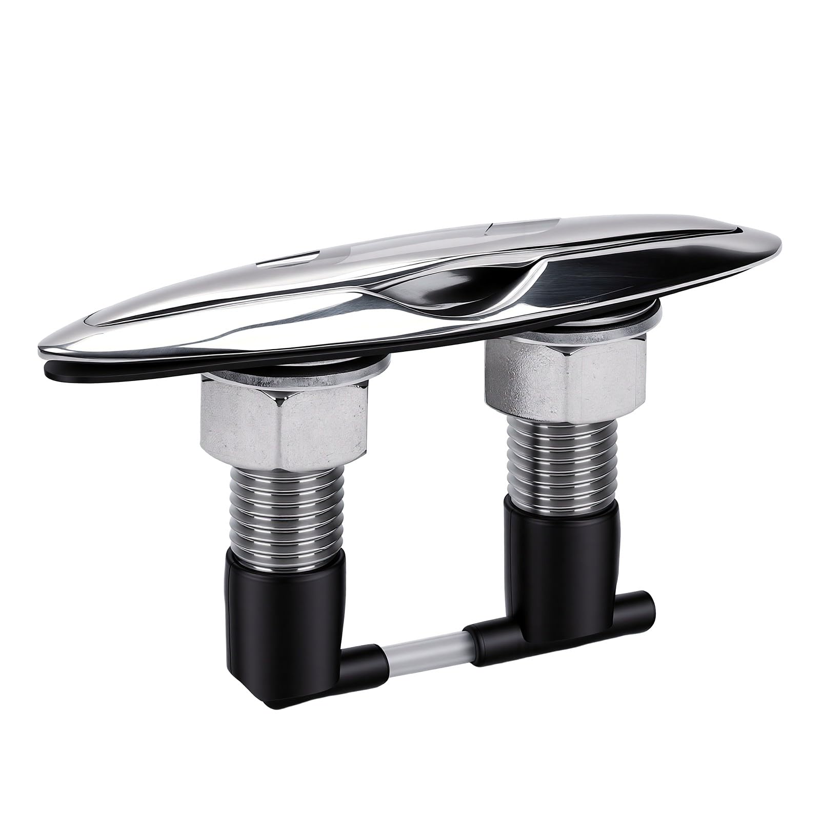 Luocute 6 Zoll Einziehbare Bootsdockklampe, Pop-Up-Klampe aus Edelstahl 316 mit Bündiger Montage, Trägerplatte und Sicherungsmuttern für Yacht-Frachtschiff-Schnellboot