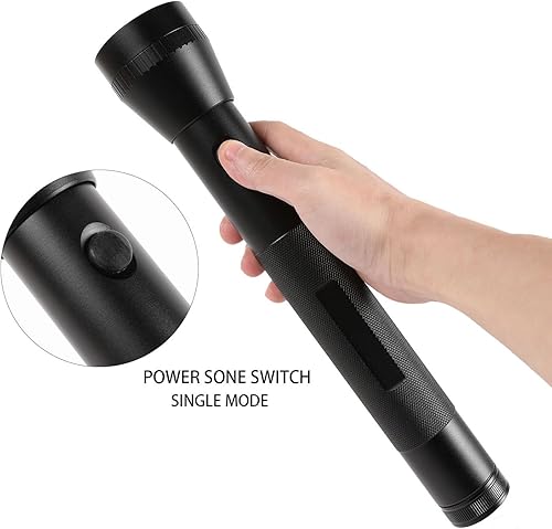 Miniatura 2 de Linterna LED de 3 celdas con batería D de alta resistencia, modo único, linterna de aleación de aluminio, linterna de metal resistente para