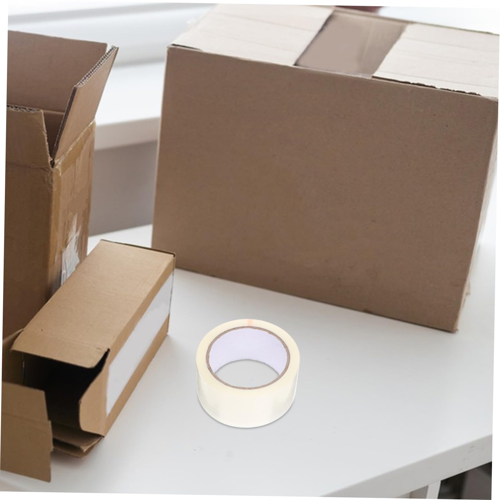 Tofficu 5 Rollen Transparentes Paketband durchsichtiges paketklebeband Transparente Verpackungsklebeband breites Band Hochleistungsband Packband für Umzugskartons Packband nachfüllen PVC