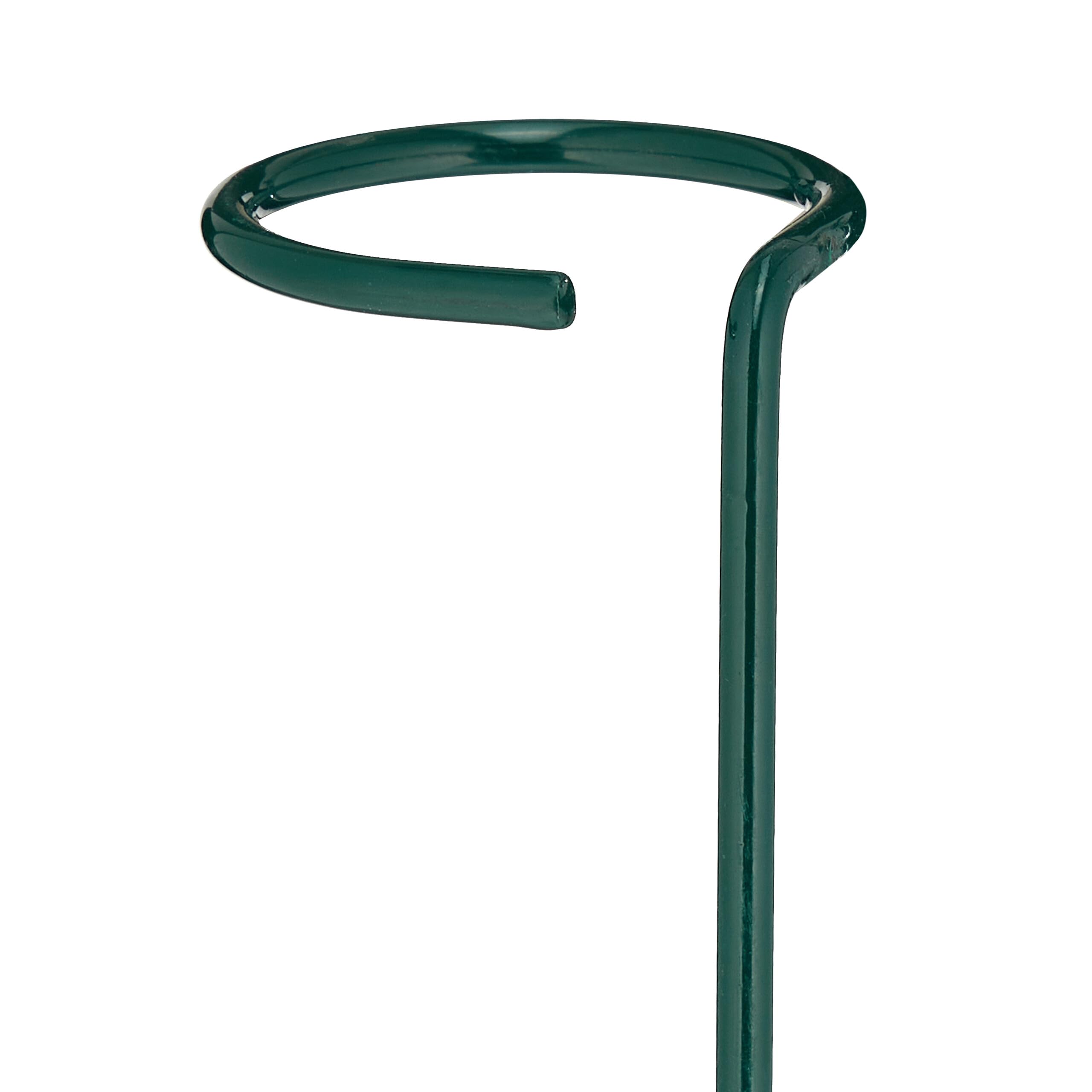 Relaxdays Metalowe Pręty do Roślin Pnących - Zestaw 10 Sztuk z Pierścieniem, Podpora dla Ogrodu, 80 cm Długości, Ciemnozielone