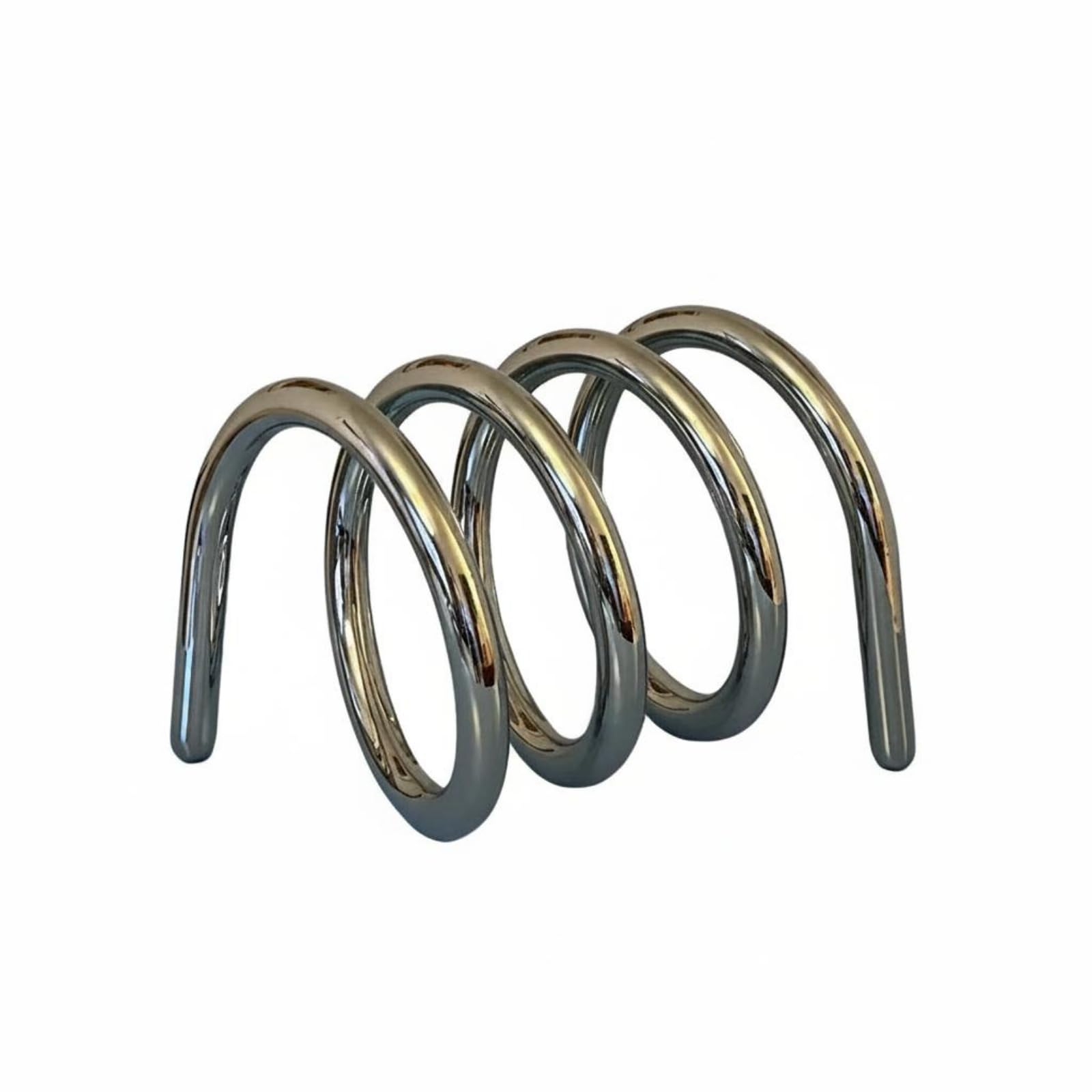 Sculptural Desktop Book Rack Looped Spiral Loop Rack Freestanding Desktop Bookshelf Metal, Silver | Magazine Racks | Home Organization | Household Supplies & Cleaning-picture-16