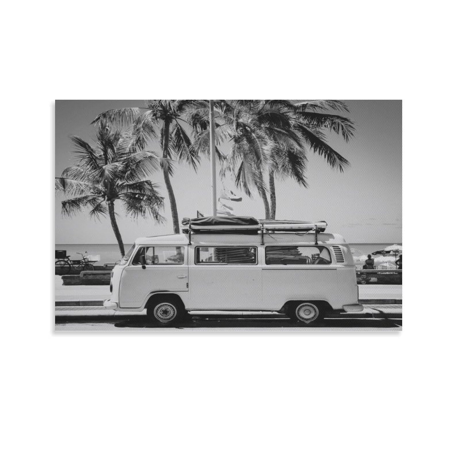 Panther Print - Stampa Su Tela Pop Art: Volkswagen Camper Van - 45x30 Cm - Quadro Moderno Con Cornice In Legno Di Pino - Pronto Da Appendere - 5