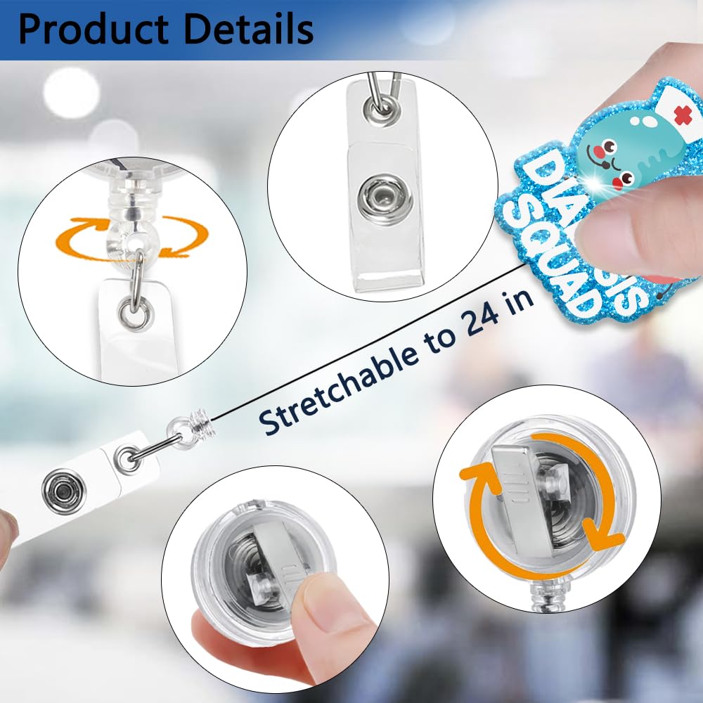 Funny 'Dialysis Squad' Retractable Badge Reel - Nurse & Doctor Gift, ID Holder With 24-Inch Retract - View #5