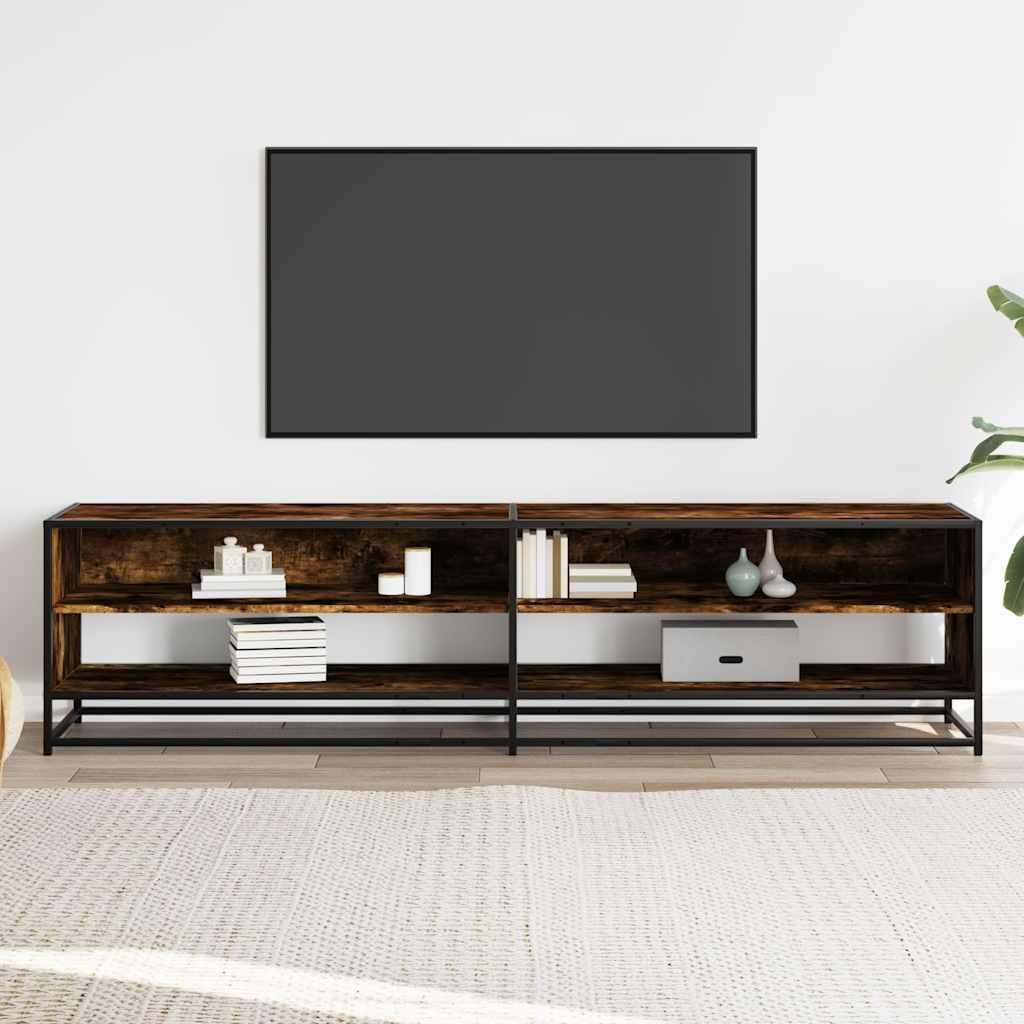vidaXL Mobile Porta TV Rovere Fumo 180,5x40x46 cm in Legno Multistrato, Supporto TV, Mobile HiFi, consolle TV, credenza TV