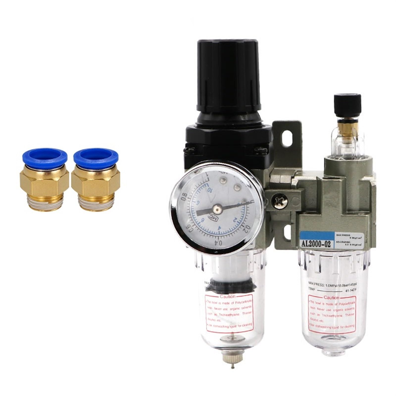 Lcvzxcfkx Ac2010-02 W Pc12mm Air Pump Compressor Oil Filter Regulator Trap Pneumatic Water Separator Pressure Manual Drainage Supply Ac2010-02