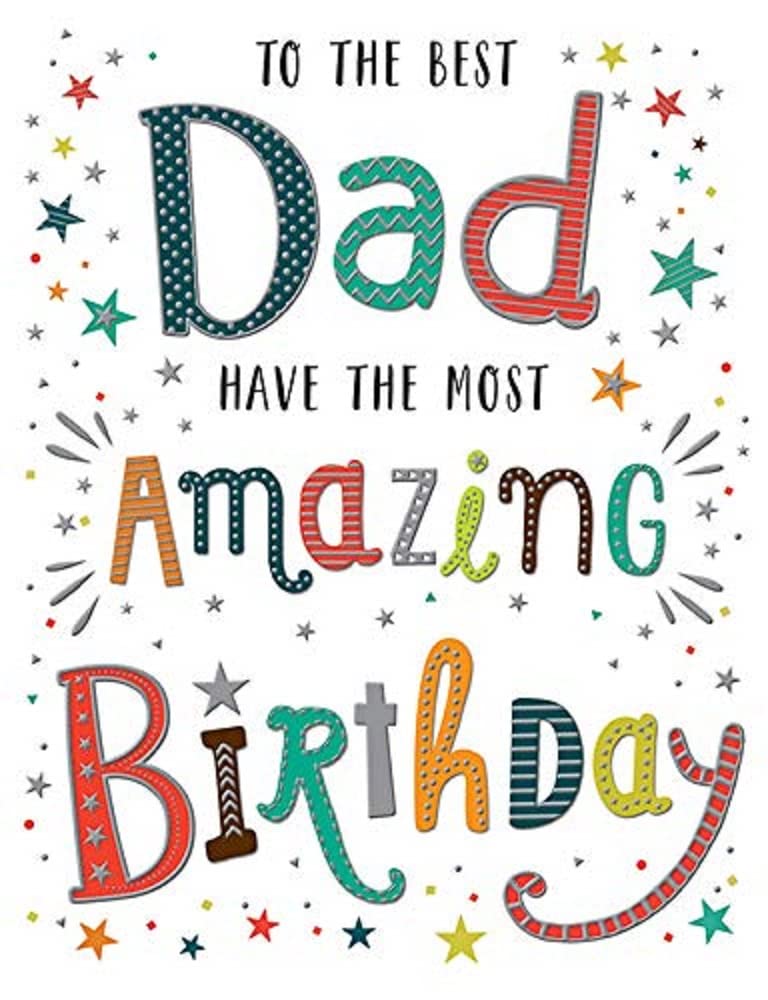 Piccadilly Greetings Regal Publishing C80656 Modern Birthday Card Dad,white|black|red|grey|green,8 x 6 inches