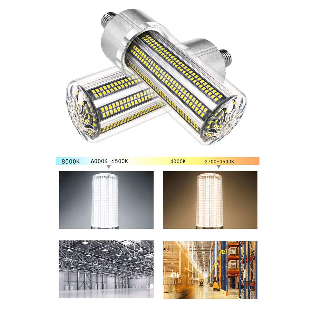 Lámpara LED de maíz de 150 W, 120 W, 100 W, 80 W, bombilla de repuesto E40, lámpara de sodio de metal, White6000k, 100W E27 AC100-240V 80.0watts 240.0volts