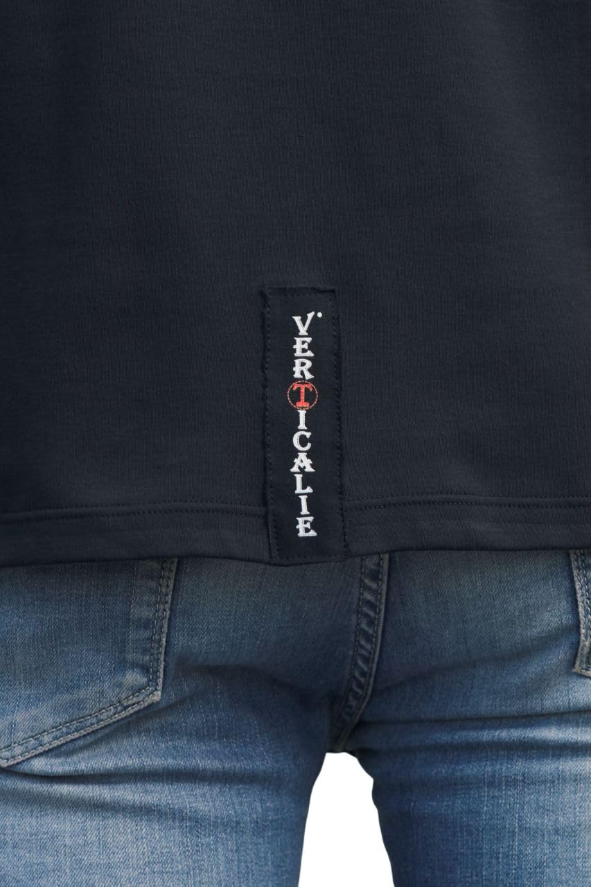 VERTICALIE – T‑Shirt Uomo Manica Corta - Cotone Superior Pima Lusso – 100 % Made In Italy Milano – 5 Differenti Lunghezze