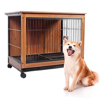 FEANDREA 犬 ケージ 木目調 ウッディサークル PFC002G01 FEANDREA 犬 ケージ 木目調 ウッディサークル 82.5x56x64cm