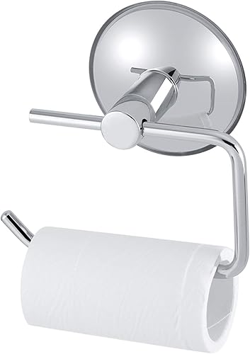Soporte de papel higiénico, con ventosa para montaje en pared, dispensador de rollos de papel de acero inoxidable para baño y cocina