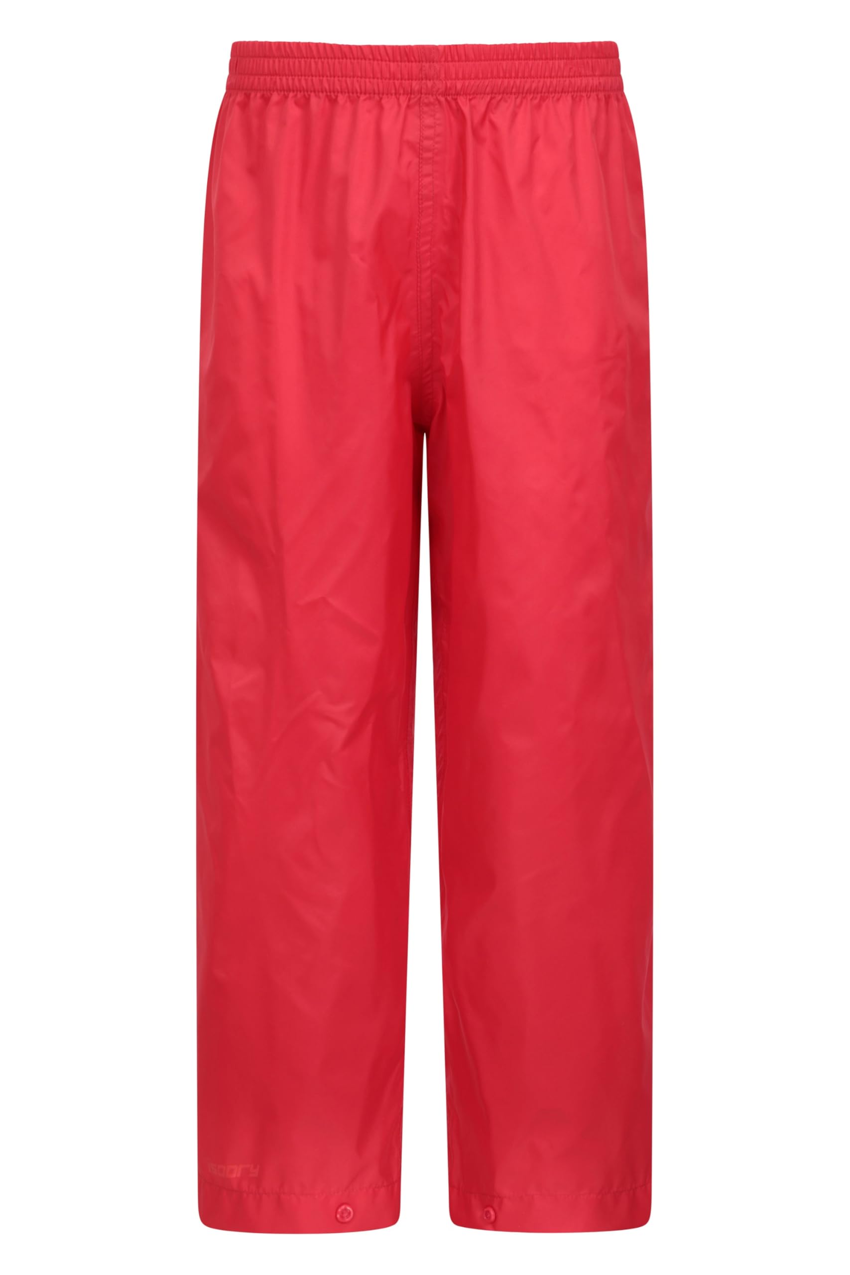 Mountain Warehouse Pakka Kids Waterproof Over Trousers - Taped Seams Rain Pants, Lightweight, Rip-Stop, Packaway Bag - for Autumn Winter, Walking, Travelling Red Kids Size 9-10 Years