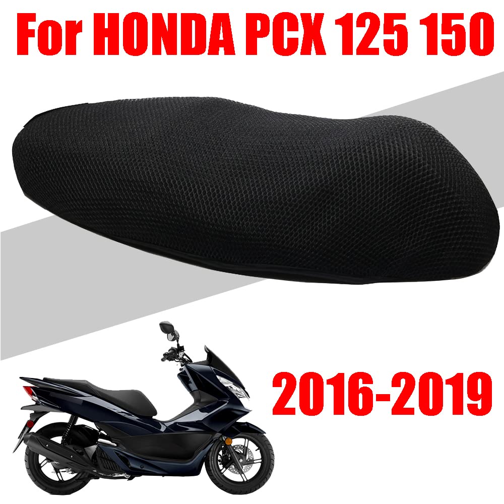 Funda de asiento de moto de cross, funda de asiento de motocicleta antideslizante, estructura de panal 3D, almohadilla de asiento transpirable, compatible con Honda PCX 125 150 160