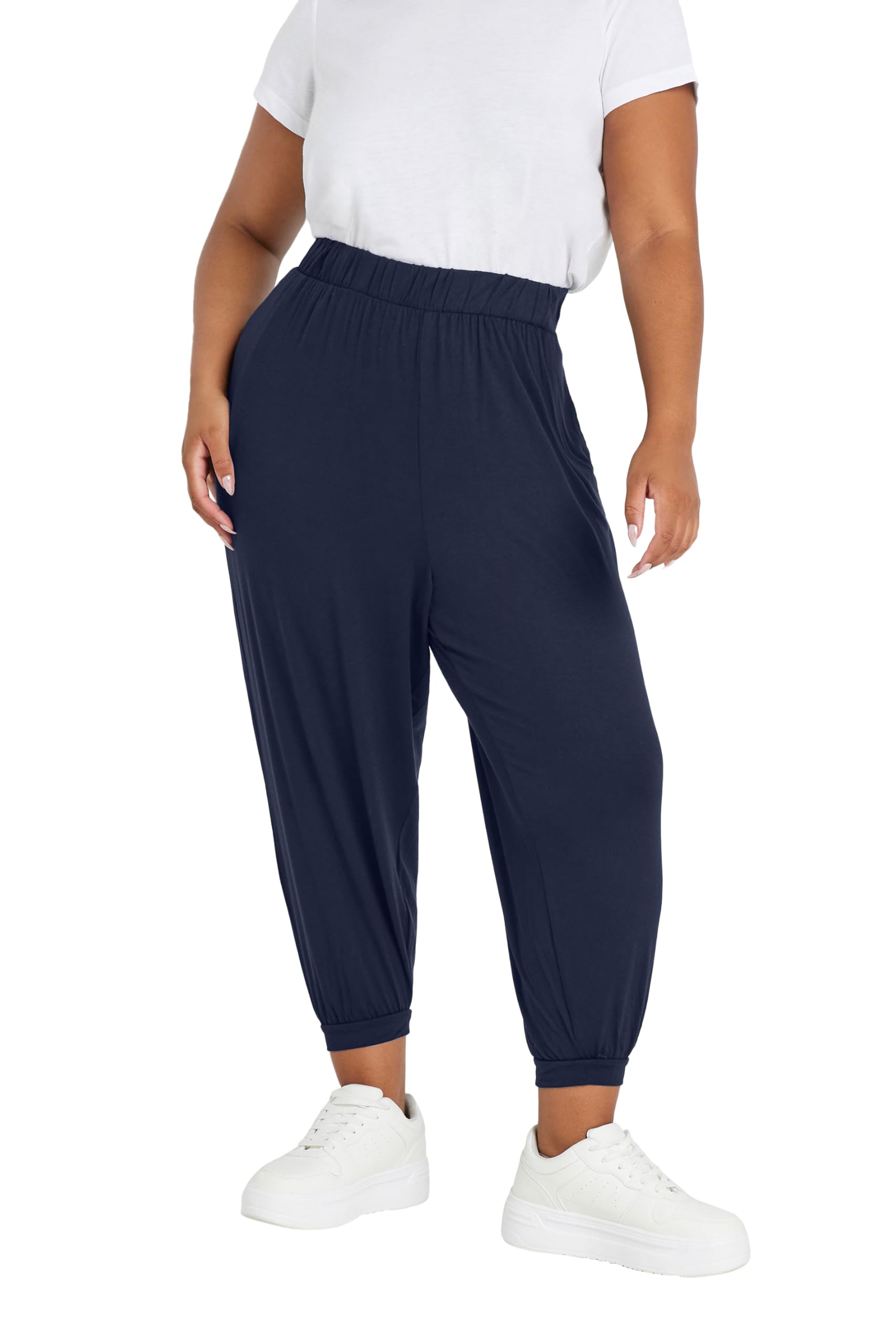 Yours Women's Harem Joggers in Blue | Size: 22-24