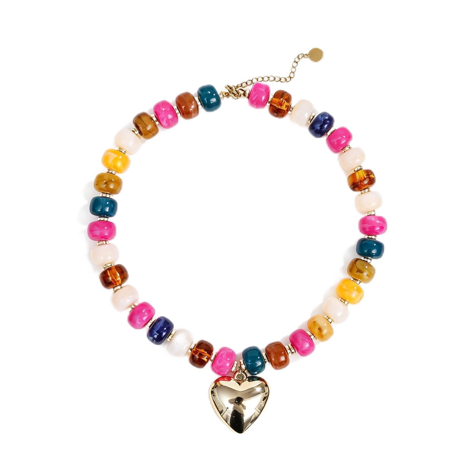 Colorful Resin Chunky Beaded Choker Necklace for Women, Summer Beach Jewelry — view 8