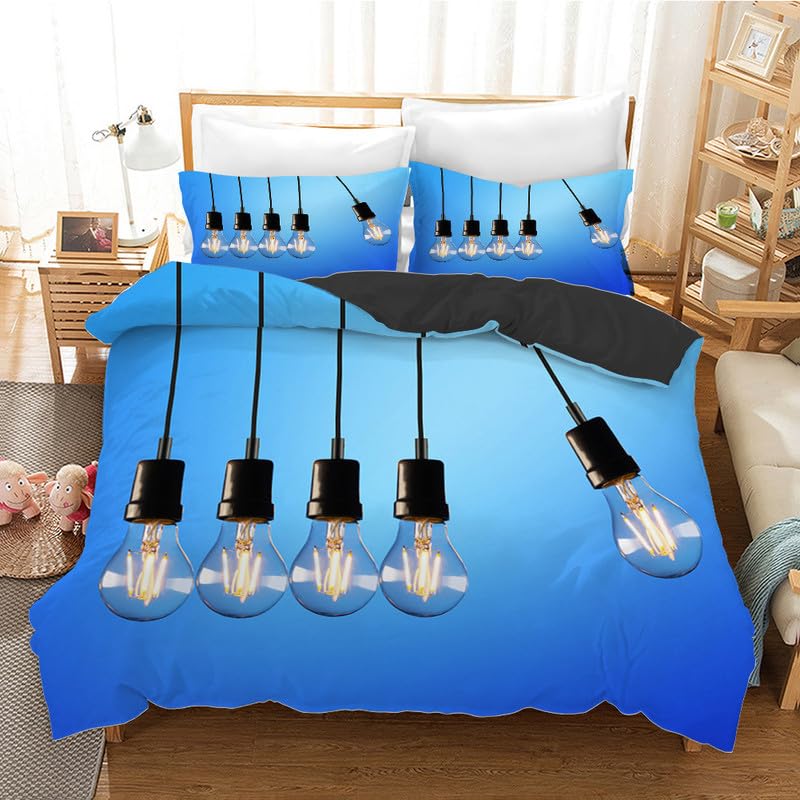 Funda nórdica microfibra 110g/㎡ muy suave lavable para cama 90 con estampado de bombillas