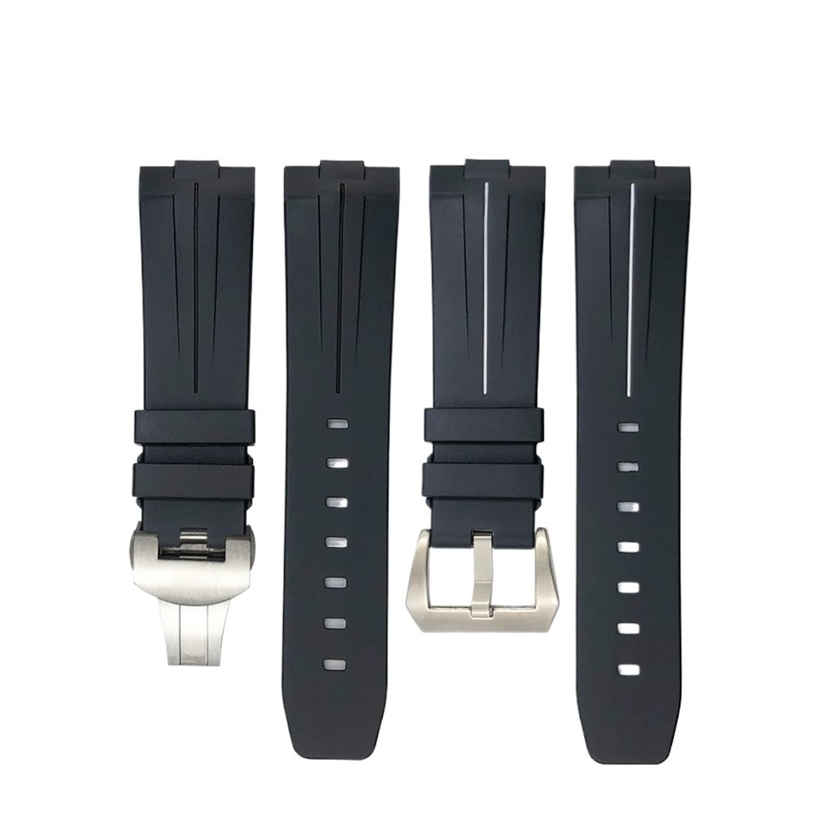 24 mm zakrzywiony koniec gumowy silikonowy pasek do zegarka kompatybilny z paskiem Panerai pam441 111 312 359 438 320 męska bransoletka sportowa akcesoria do zegarków