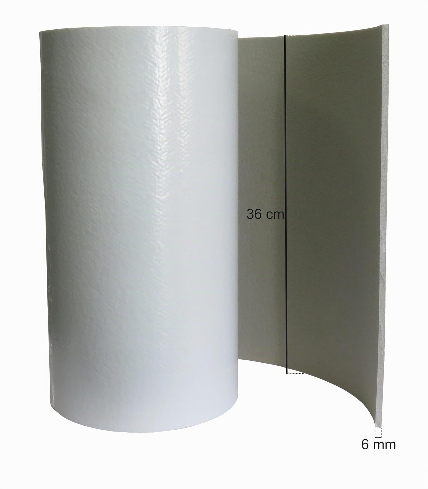 TROCELLEN Bande isolante pour coffre de volet roulant [Epaisseur 6mm, H 36 cm, L 5m] Isolation autocollante, anti-vibration, insonorisation Thermo-acoustique. Couleur Gris clair