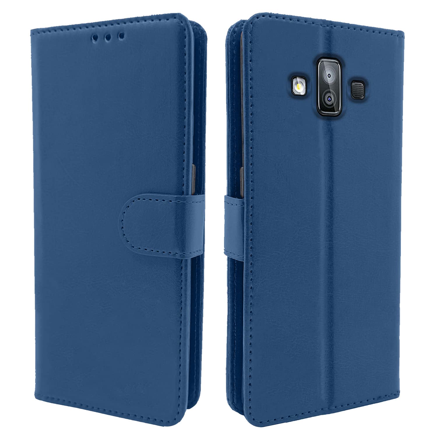 Pikkme Samsung Galaxy J7 Duo Flip Case Leather Finish | Inside TPU with Card Pockets | Wallet Stand and Shock Proof | Magnetic Closing | Complete Protection Flip Cover (Blue) (B0BJJGL2L3) Amazon Price History, Amazon Price Tracker