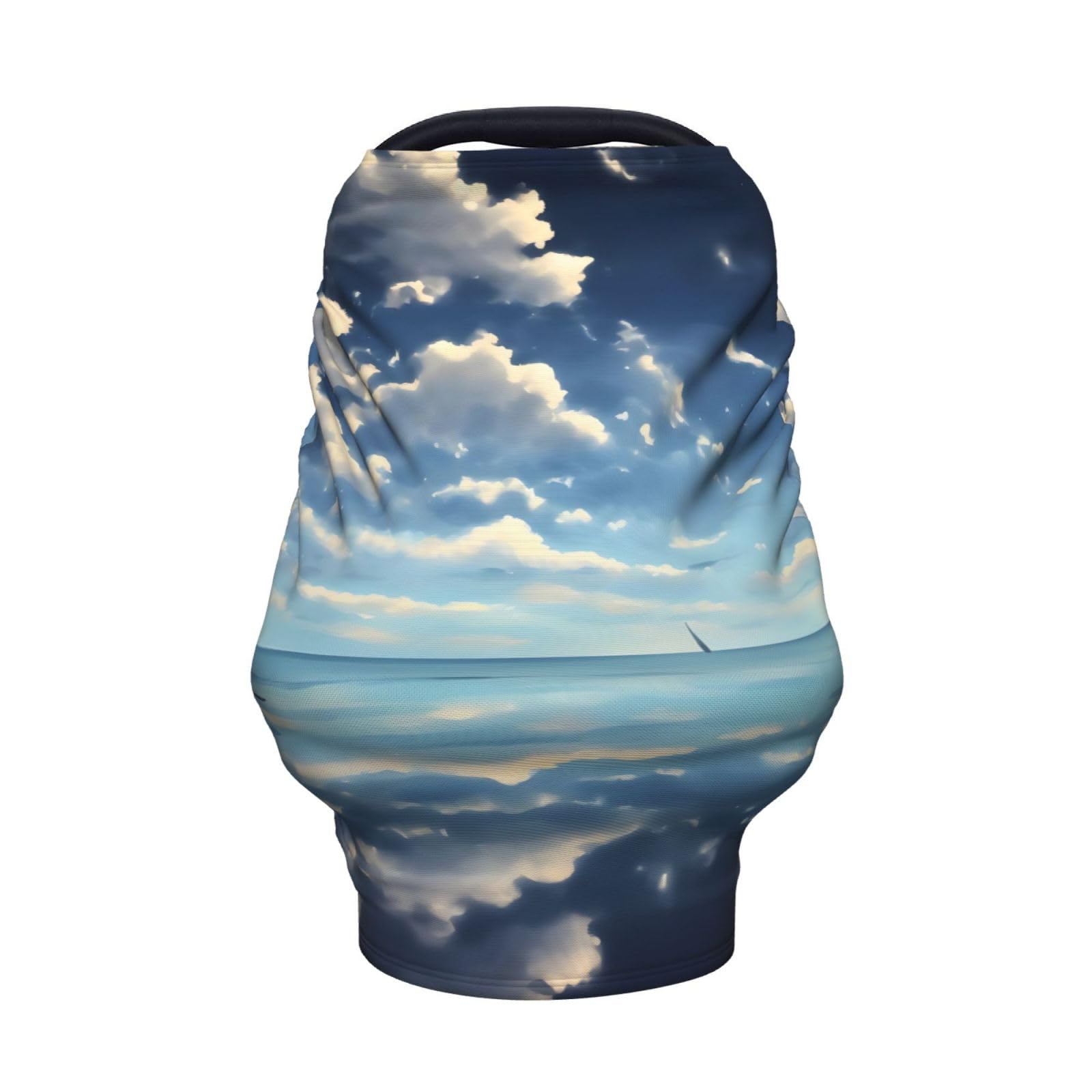 XZDHYZ White clouds over The sea Versatile full-print Stroller Chair Cover/Nursing Cover, specially designed for your baby, Black