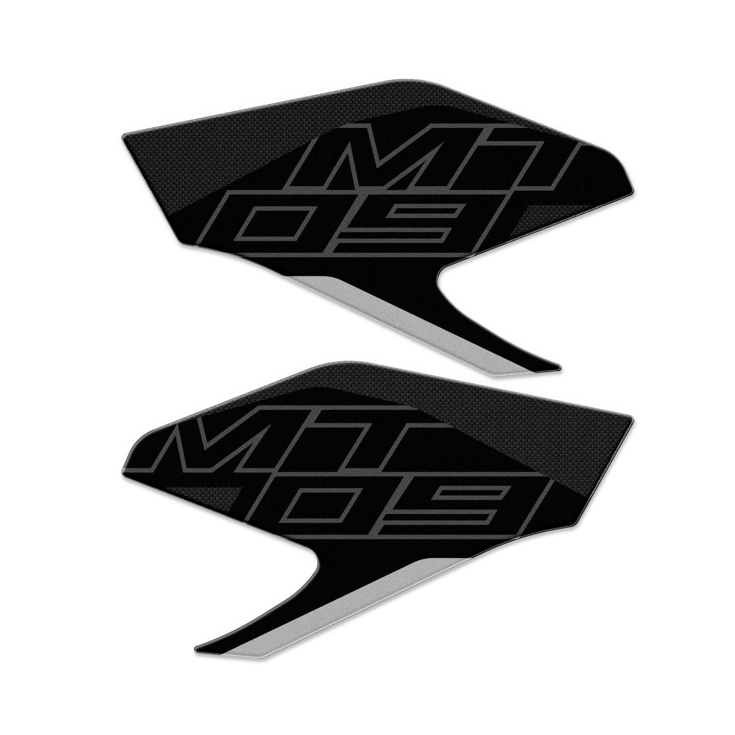 Az Graphishop 3D-Harztank-Seitenaufkleber kompatibel mit Yamaha MT-09 2024-2025 Schutz vor Stößen und Kratzern Motorradzubehör Made in Italy L-MT-09-24 (Tech Black)