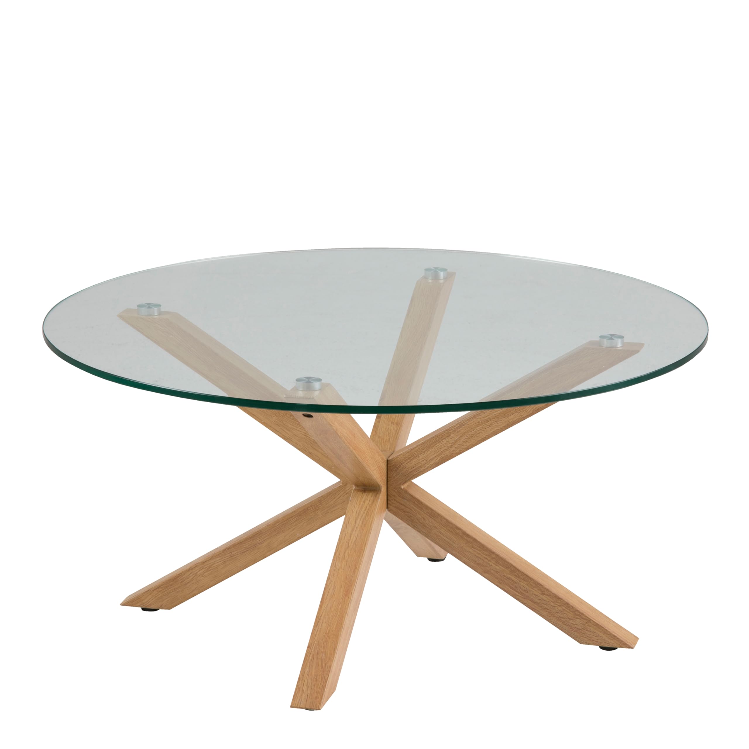 Furniture To Go | Heaven, Oak, Round Coffee Table with Smoked Glass Top