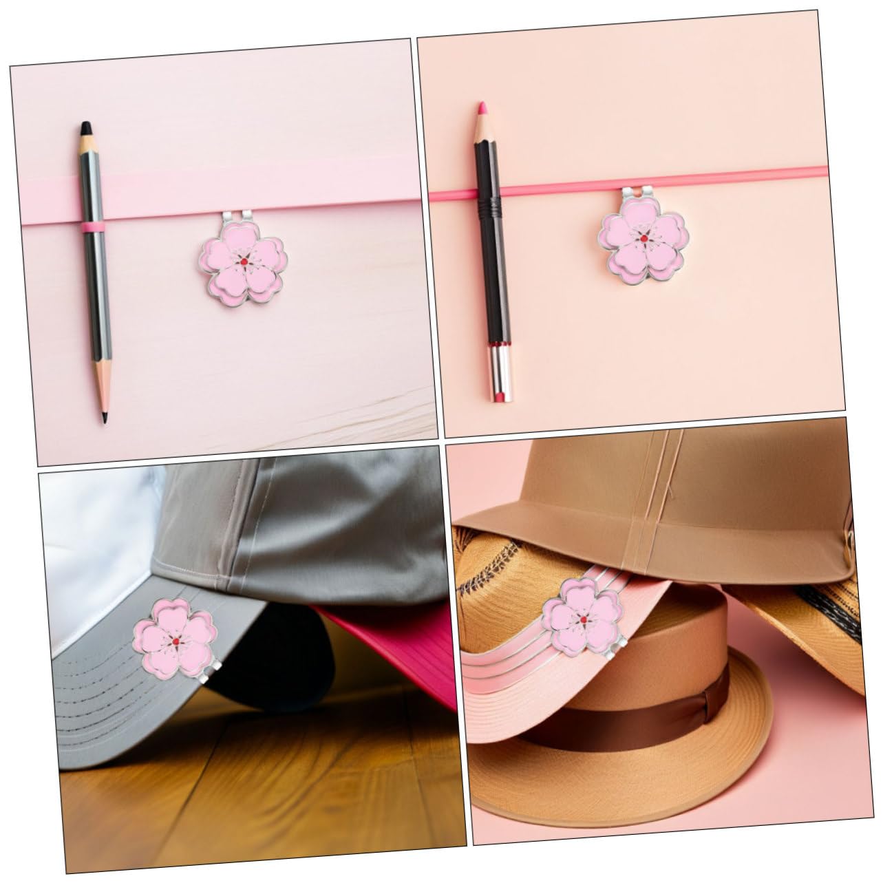 Yardwe 2 Pièces Clip pour Marque-Balle de Golf - Porte-Marque-Balle pour Casquette - Accessoires de Golf