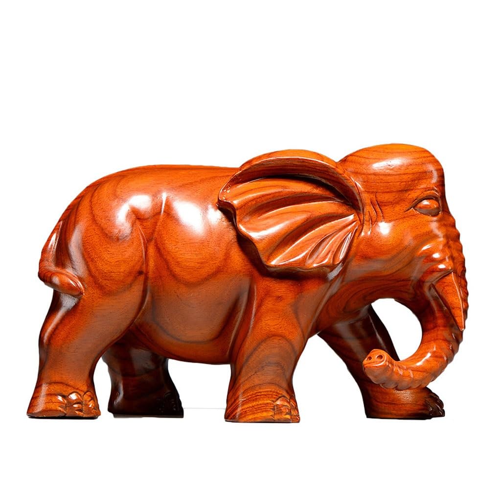 ATREDESES Office Decor Wooden Elephant Ornament Wooden Carving Elephant Home TV Cabinet Office Decoration Mahogany Crafts Home Decor(9.84in)