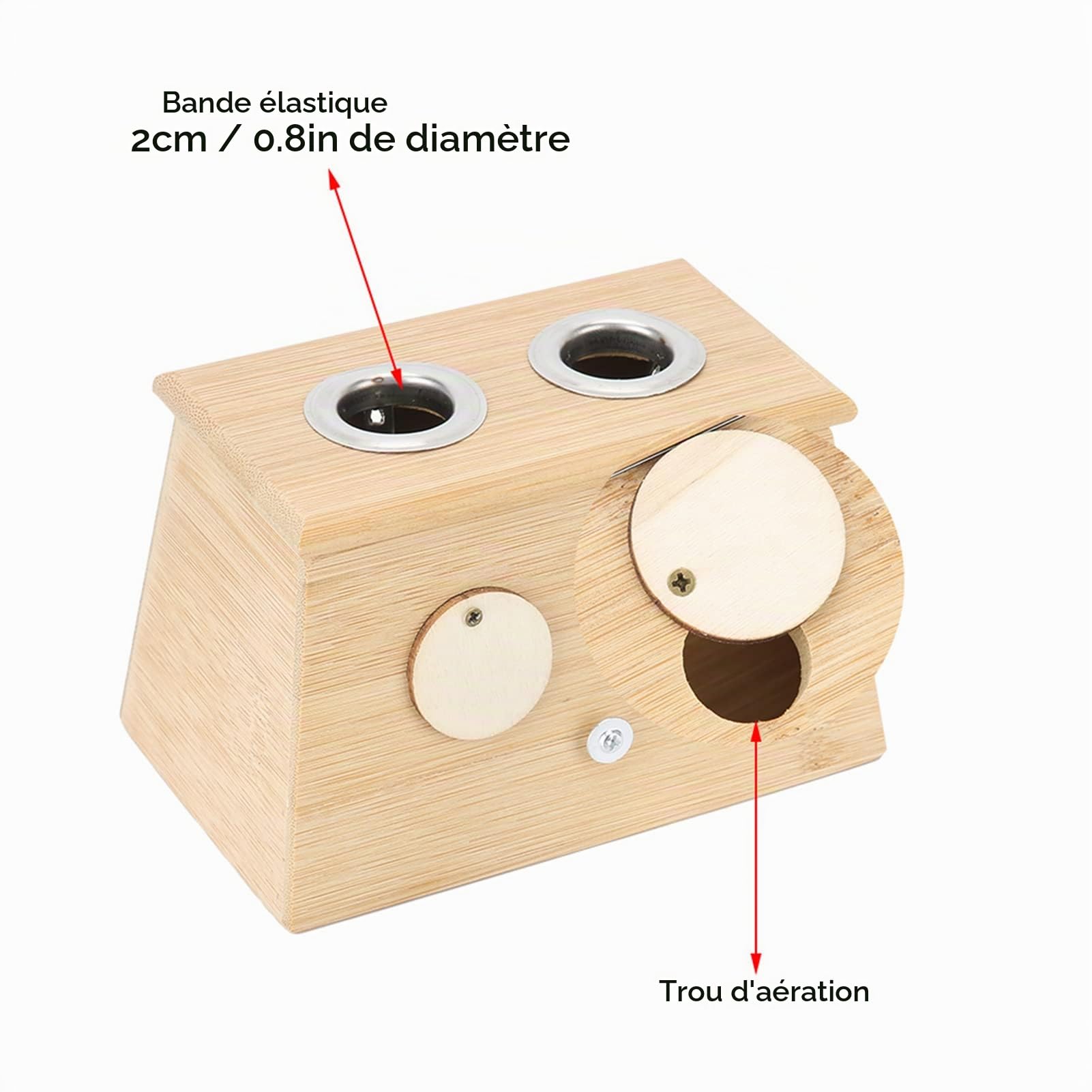 Boîte à moxa en bambou à 2 trous - Porte-rouleau de moxa en bambou naturel pour une guérison efficace - Convient aux bâtonnets de moxa de 14 à 18 mm - Outil de moxibustion durable et sûr