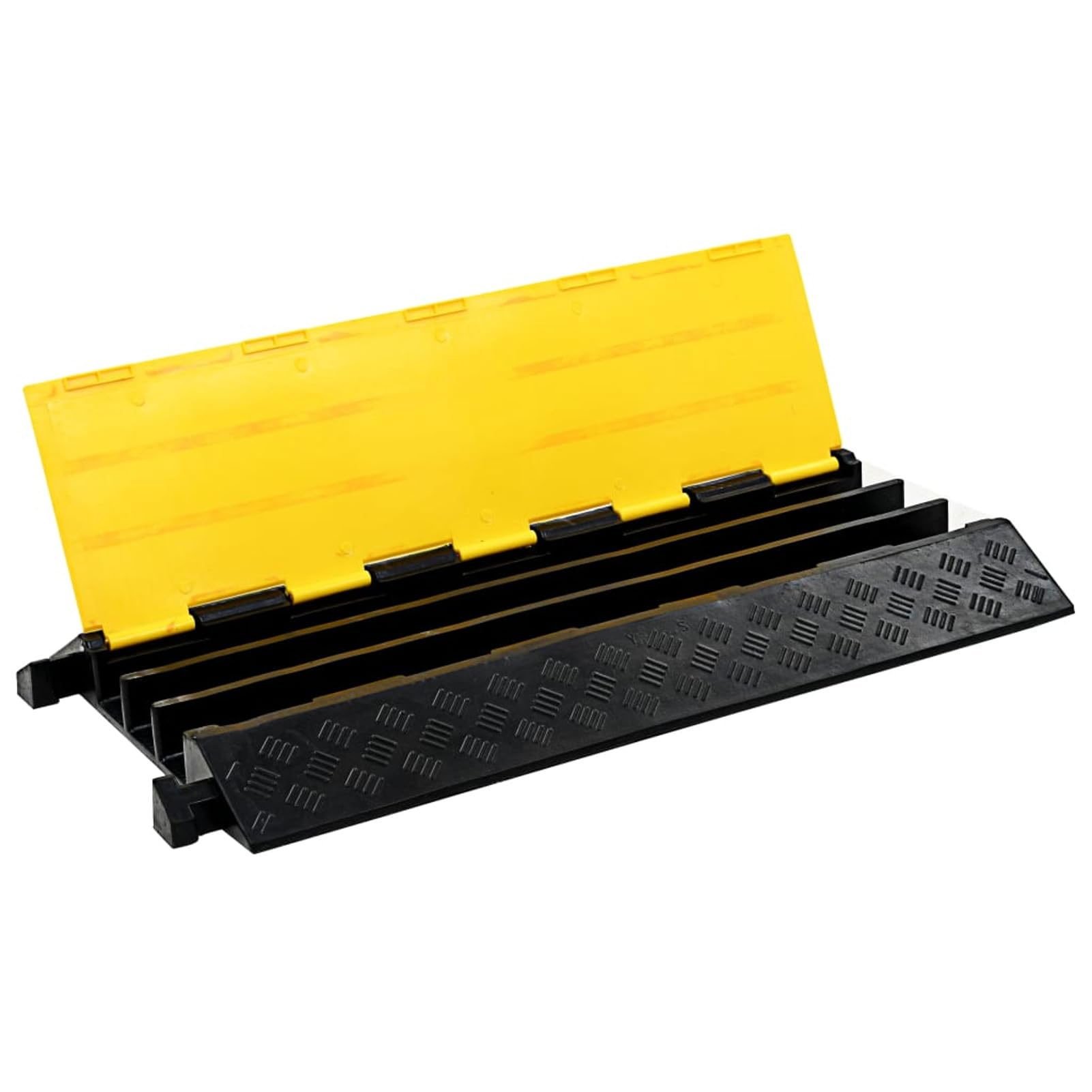 ZEYUAN Rampa de protección de Cable 3 Canales Goma 93 cm, Pasacables Suelo, Canaleta Cables Suelo, Burlete Puerta Garaje, Canaletas para Cableado