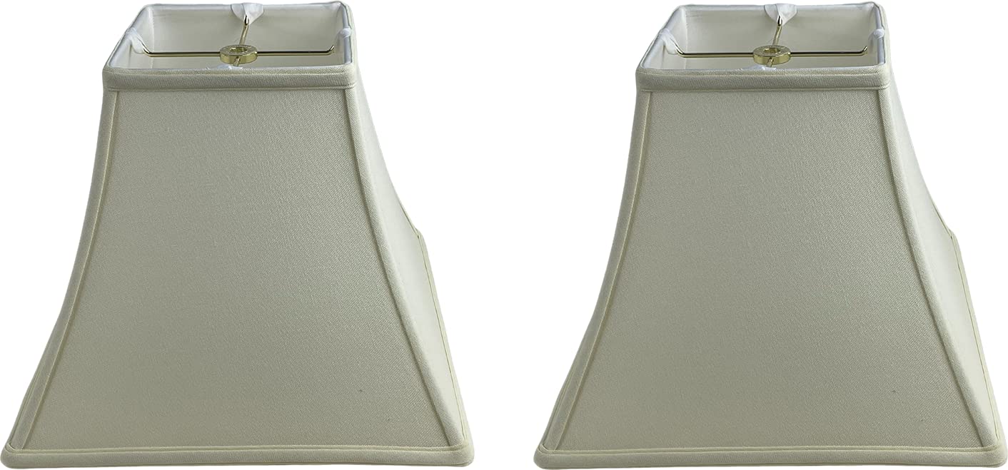 Royal Designs, Inc. Regal Series Square Bell Lamp Shade, 5 x 10 x 9, Linen Eggshell, Set of 2