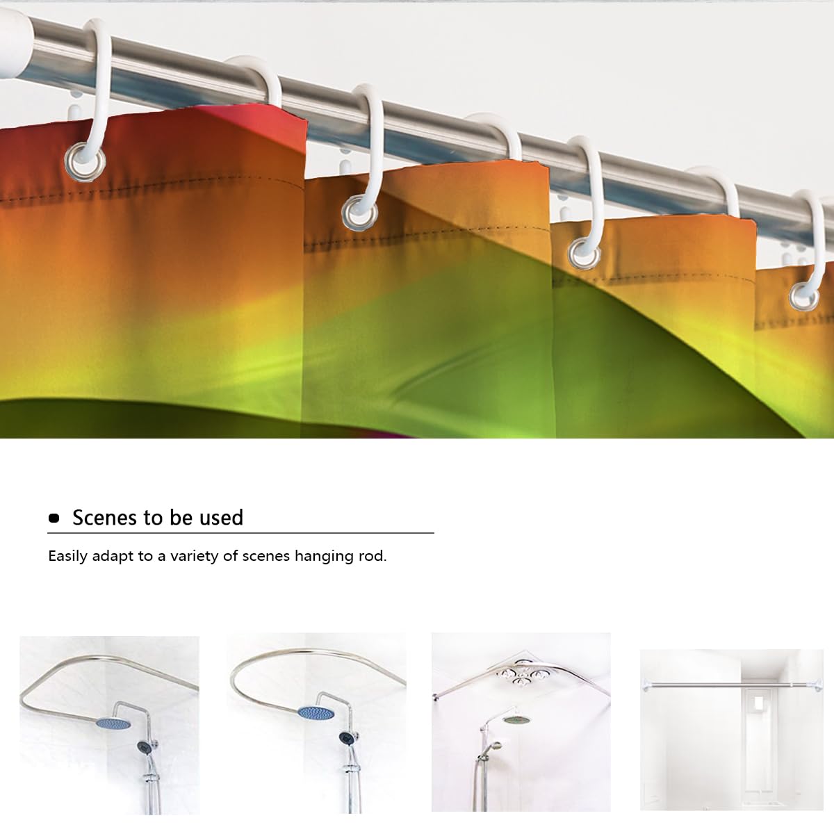 Abstract Flow Duschvorhang Rainbow Vortex Duschvorhang Set mit Haken Moderne Kunst Badezimmerdekoration Polyester wasserdicht maschinenwaschbar 180 x 180 cm