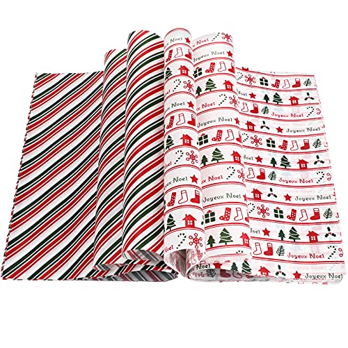 200 Pieces Christmas Wax Paper Sheets Christmas Food Basket Liners Sandwich Food Picnic Wrapping Paper Xmas Greaseproof Wrapping Tissue Paper Parchment Paper Sheets for Christmas Kitchen Handmade Food