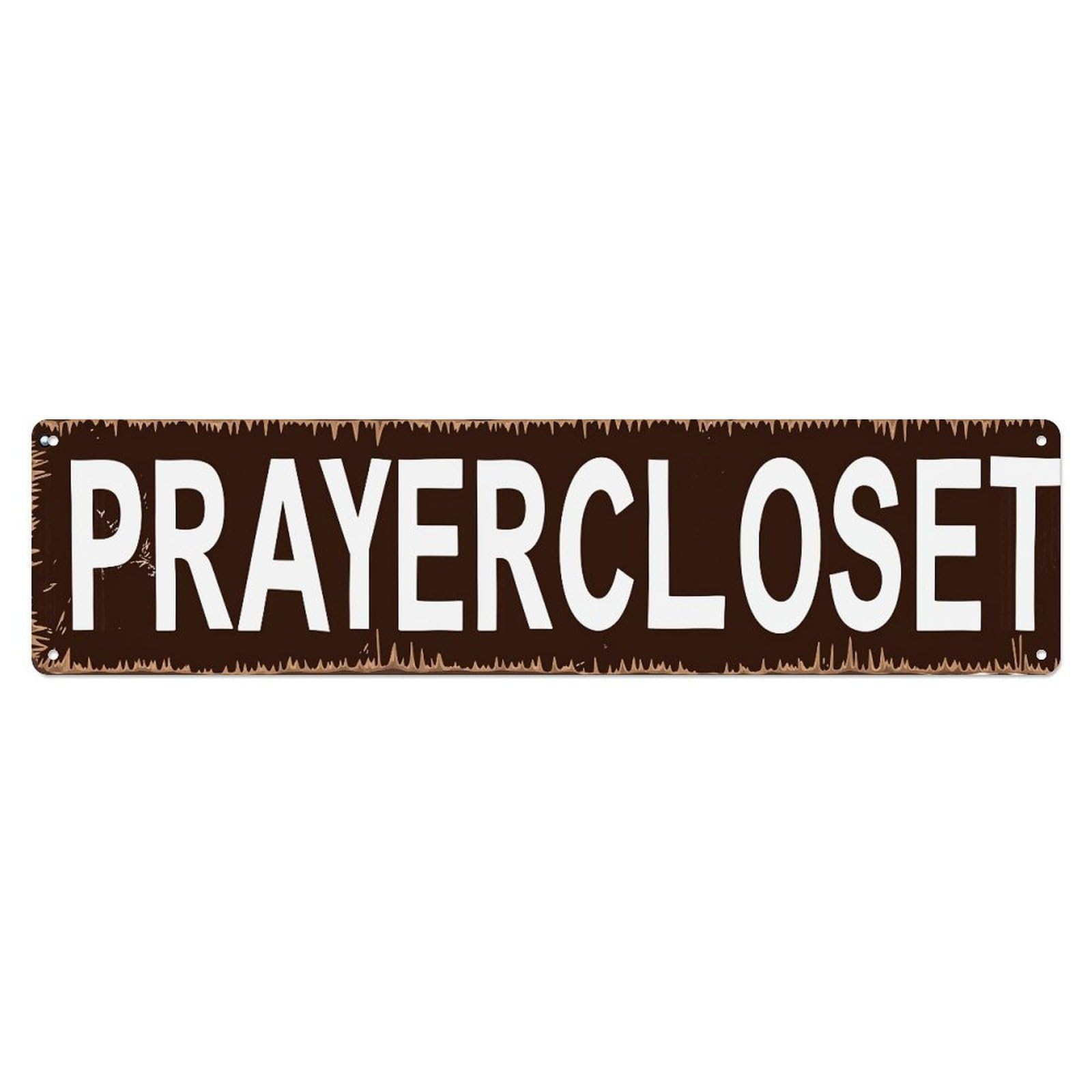Jdyaojiesheng Vintage Prayer Closet Sign Pattern Print Tin Sign Retro Metal Wall Decor Metal Poster, Home Bar Garage Farmhouse Cafe Wall Art Decoration 4X16inch
