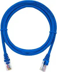 Cabo de Rede Ethernet Cat5.e 2,5 Metros Azul Patch Cord Conectores RJ45 Capa de PVC