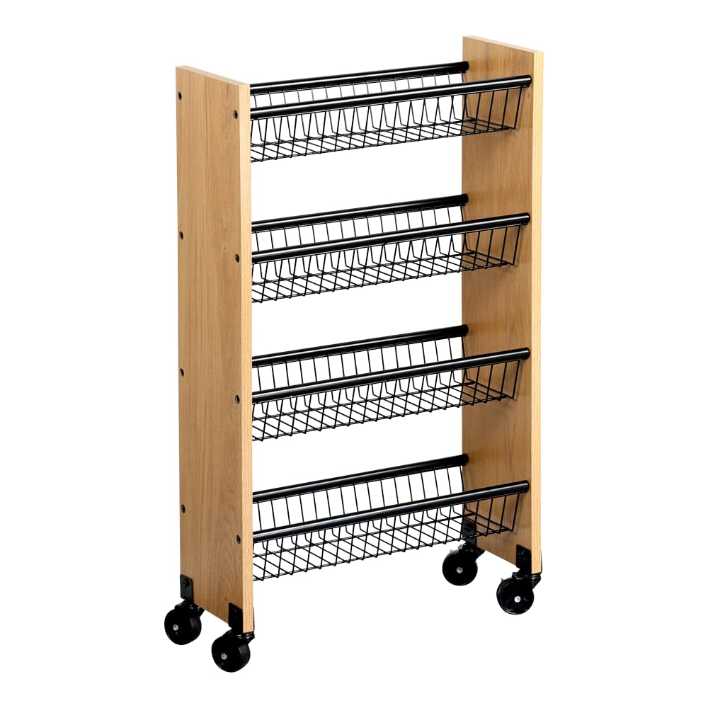 Kesper Carrello con ruote, 4 ripiani, 45 x 17 x 77 cm, 2784313