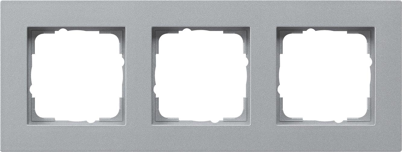 'Gira 0213255 Marcos para interruptores E2 de 3 Plano, Aluminio