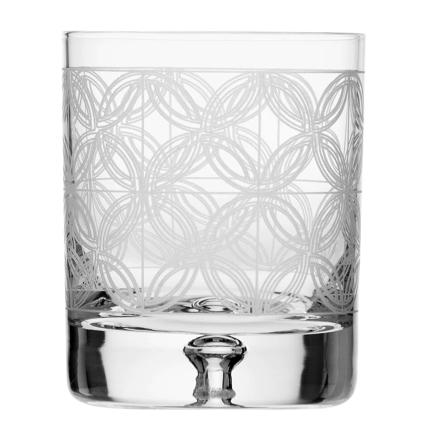 Krosno – Bicchieri da whisky, bourbon e scotch 250 ml, set da 4 – Collezione Saga – Bicchiere in cristallo, intagliato – Fatti a mano – Ideale come regalo