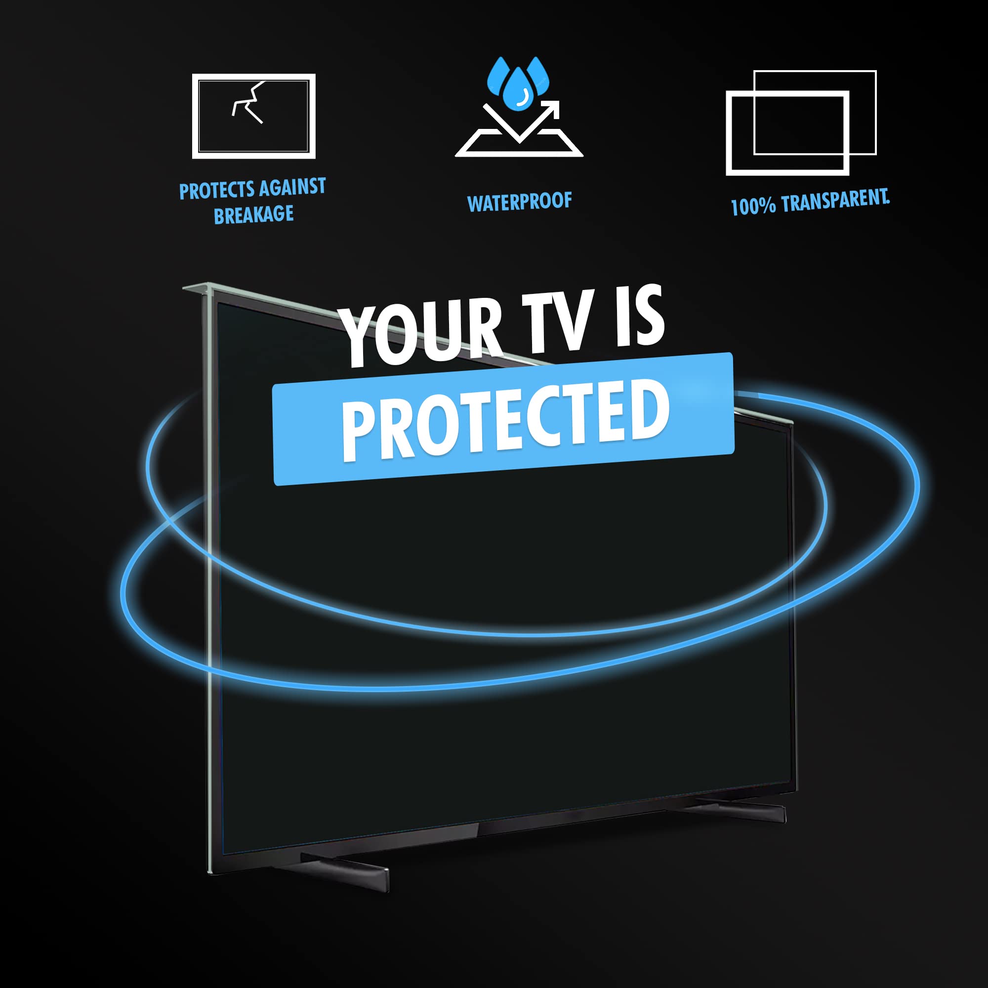 VENTON Protection d'écran TV 82" (32") – Film de protection pour téléviseur LCD, LED, 4K OLED et QLED HDTV – Protection anti-dommages – Suspendu et fixé