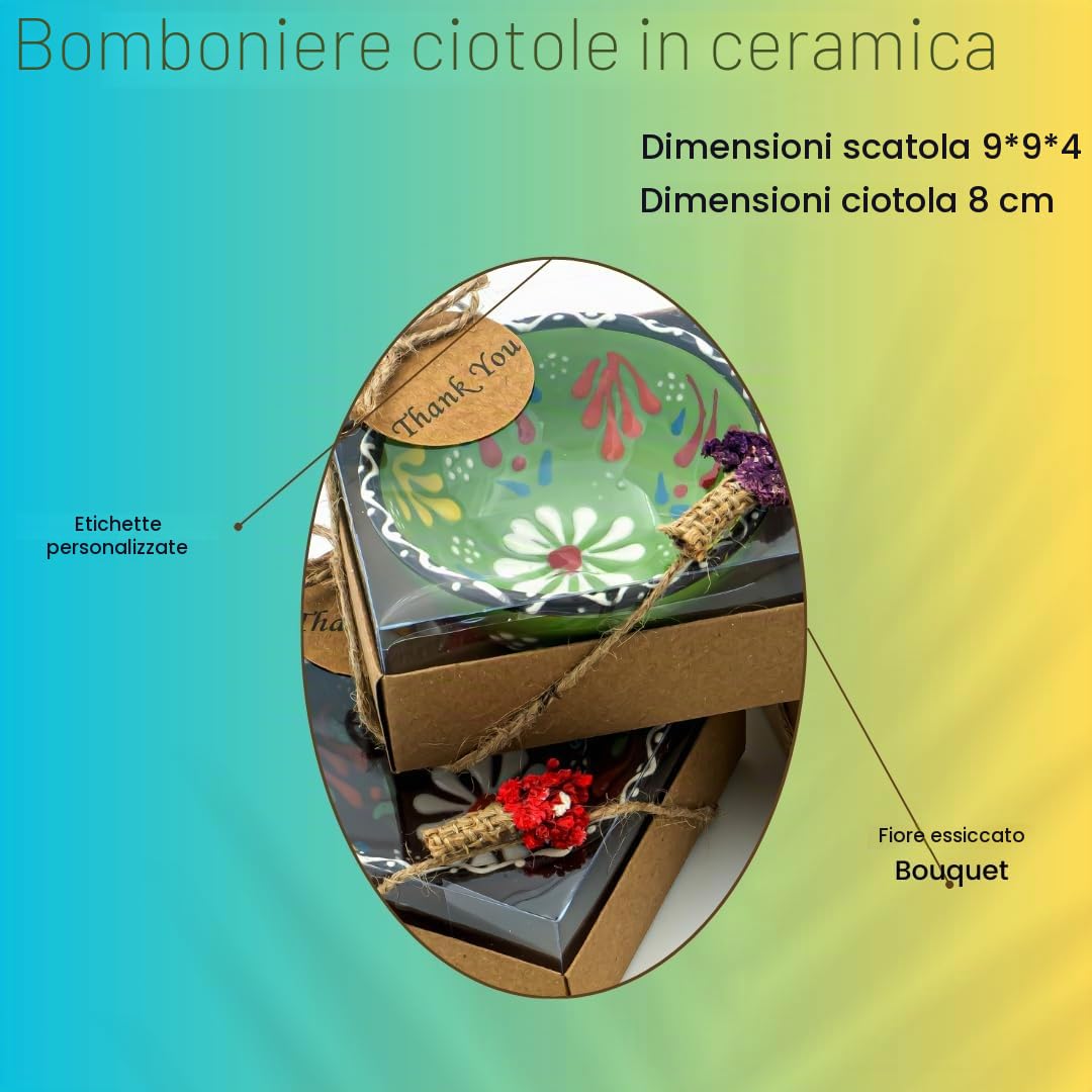 Bomboniere matrimonio originali, bomboniere battesimo comunione cresima compleanno, anni ragazzo, laurea, bomboniere 50 anni donna,anniversario, 16 pezzi ciotole bomboniera