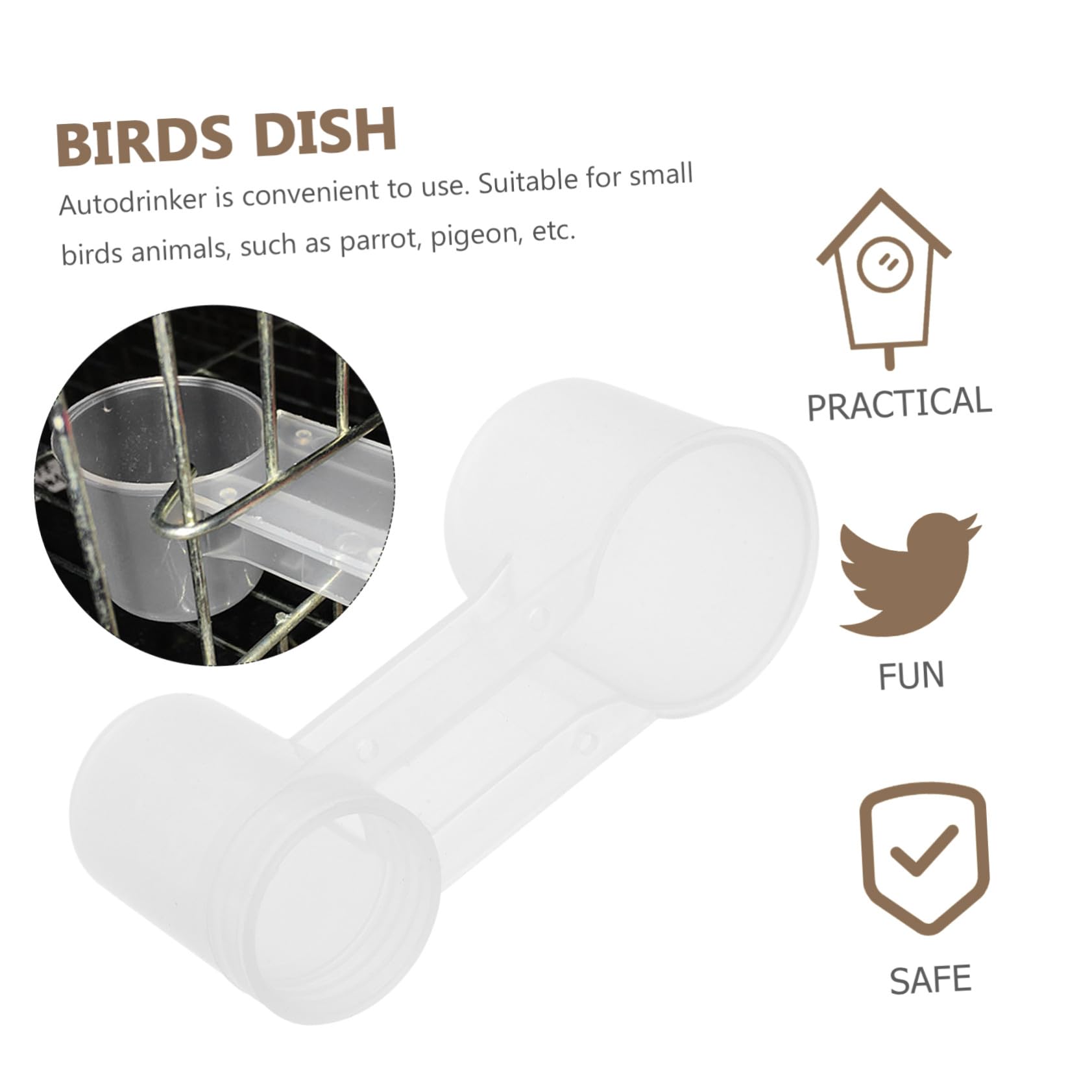 BESTonZON Abbeveratoio Doppia Porta per Piccioni e Pappagalli in Plastica Bianca, Facile da Pulire, Confezione da 10 Unitá per Zoo e Negozi di Animali