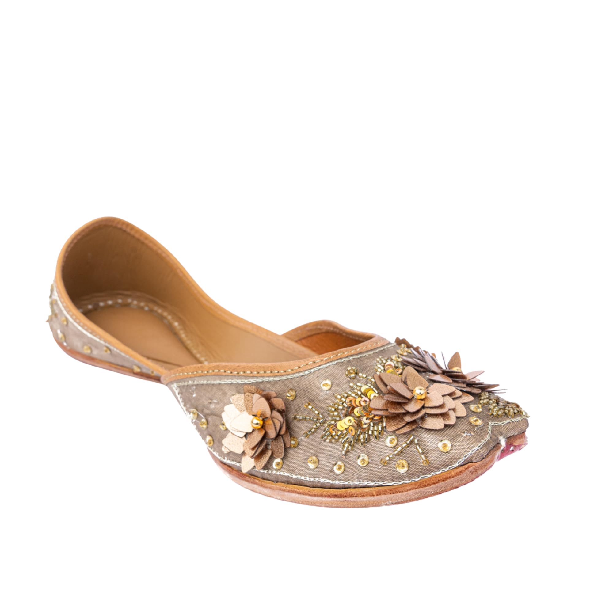nr by nidhi rathi Women Gold-Toned Embellished Ethnic Mojaris Flats |-picture-31